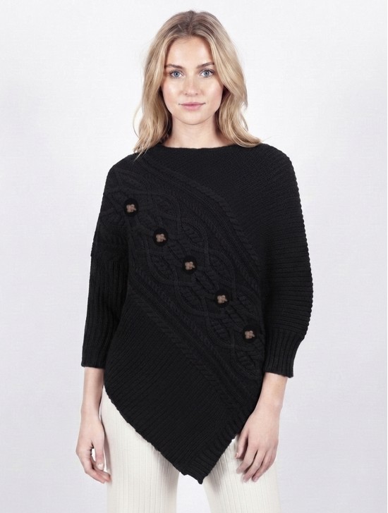 Asymmetrical Poncho W/Sleeves Asymmetrical Poncho W/Sleeves